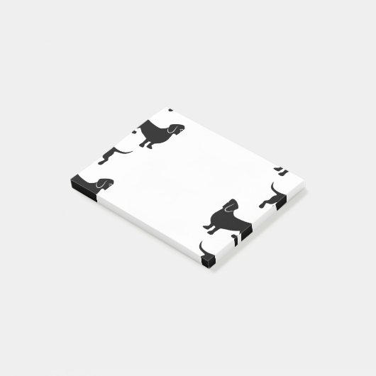 Cute Black Dachshund Pattern Post-it® Notes (Schuin)