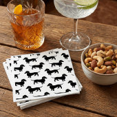 Cute Black Dachshund Pattern Servet