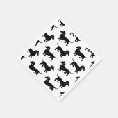 Cute Black Dachshund Pattern Servet (Hoek)