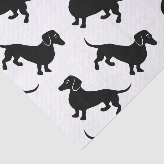 Cute Black Dachshund Pattern Tissuepapier (Detail)