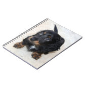 Cute black Dachshund Puppy Dog Notitieboek (Linkerzijde)