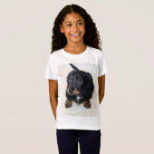 Cute black Dachshund Puppy Dog T-shirt (Voorkant volledig)