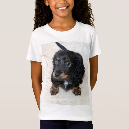 Cute black Dachshund Puppy Dog T-shirt (Voorkant)
