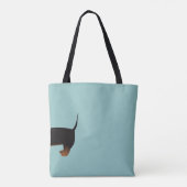 Cute Black Dachshund voor- en achterontwerp Tote Bag (Achterkant)