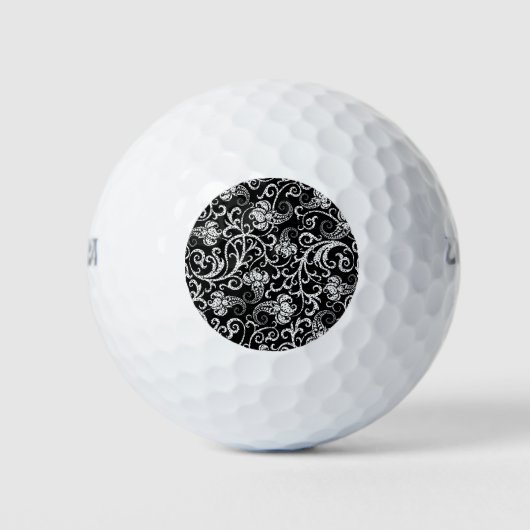 Cute Black dalmatian flower achtergrond Golfballen (Voorkant)