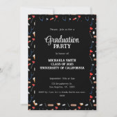 Cute Black Doctor Pattern Graduation Party  Kaart (Voorkant)