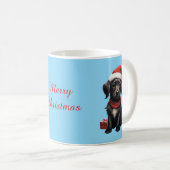 Cute Black Dog at Christmas Koffiemok (Voorkant rechts)