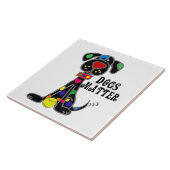 Cute Black Dog Dogs Matter Cartoon Tegeltje (Zijkant)