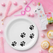 Cute Black Dog Paw Prins Papieren Bordje (Feest)