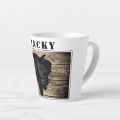 Cute Black Dog Photo and Name Latte Mok (Rechterhoek)