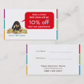 Cute Black Dog Reference Card Aanbevelingskaartje (Voorkant / Achterkant)