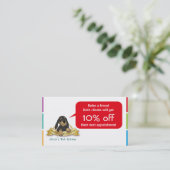 Cute Black Dog Reference Card Aanbevelingskaartje (Staand voorkant)