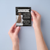 Cute Black Dog Walker Flyer met Swirls en banner (Hand)