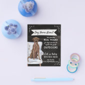 Cute Black Dog Walker Flyer met Swirls en banner (Enkel)