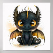 Cute Black Dragon Wall Art poster (Voorkant)