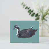 Cute Black Duck Boerderij Animal Briefkaart (Staand voorkant)