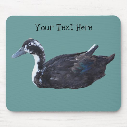 Cute Black Duck Boerderij Animal Mousepad Muismat (Voorkant)