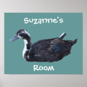 Cute Black Duck Kids Room Personalized    Poster (Voorkant)