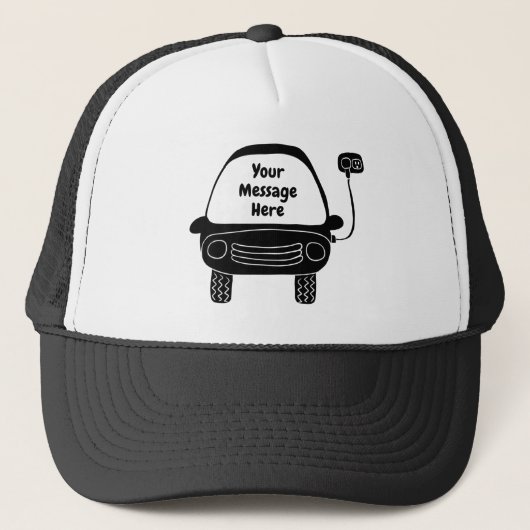 Cute Black Electric Car Custom Message Trucker Pet (Voorkant)