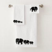 Cute Black Elephant Bathroom Towel Set Bad Handdoek (Insitu)