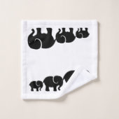 Cute Black Elephant Bathroom Towel Set Bad Handdoek (Wasdoekje)