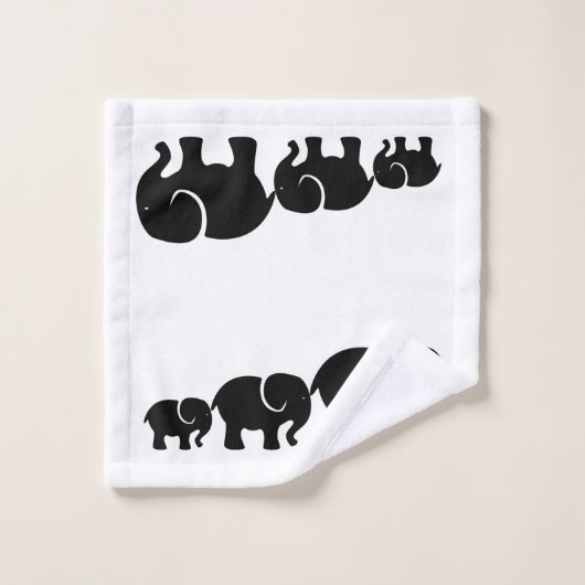 Cute Black Elephant Bathroom Towel Set Bad Handdoek (Wasdoekje)
