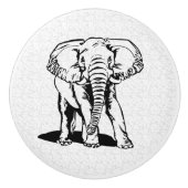 Cute Black Elephant Line Tekening Keramische Knop (Voorkant)