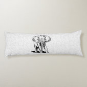 Cute Black Elephant Line Tekening Lichaamskussen (Achterkant)