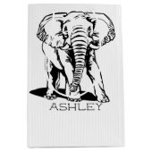 Cute Black Elephant Line Tekening Medium Cadeauzakje (Voorkant)