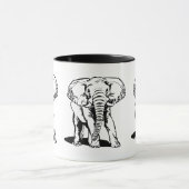 Cute Black Elephant Line Tekening Mok (Midden)