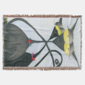 Cute Black en Grey Cat Cartoon Deken (Voorkant)