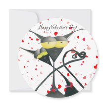 Cute Black en Grey Cat Cartoon