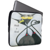 Cute Black en Grey Cat Cartoon Laptop Sleeve (Voorkant Rechts)
