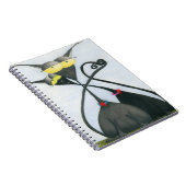 Cute Black en Grey Cat Cartoon Notitieboek (Rechterzijde)