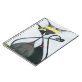 Cute Black en Grey Cat Cartoon Notitieboek (Linkerzijde)