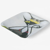 Cute Black en Grey Cat Cartoon Papieren Bordje (Gebogen)