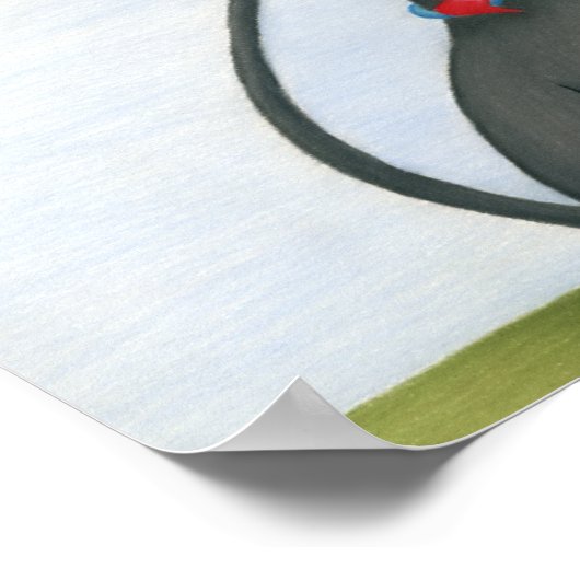 Cute Black en Grey Cat Cartoon Poster (Hoek)