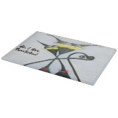 Cute Black en Grey Cat Cartoon Snijplank (Hoek)