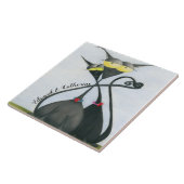 Cute Black en Grey Cat Cartoon Tegeltje (Zijkant)