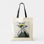 Cute Black en Grey Cat Cartoon Tote Bag (Achterkant)