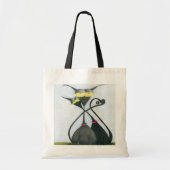 Cute Black en Grey Cat Cartoon Tote Bag (Voorkant)