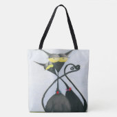 Cute Black en Grey Cat Cartoon Tote Bag (Voorkant)