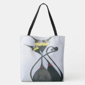 Cute Black en Grey Cat Cartoon Tote Bag (Achterkant)