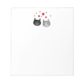Cute Black en Grey Cats, met hart. Notitieblok (Voorkant)