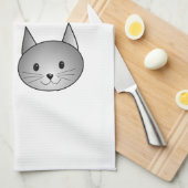 Cute Black en Grey Cats, met hart. Theedoek (Quarter Fold)