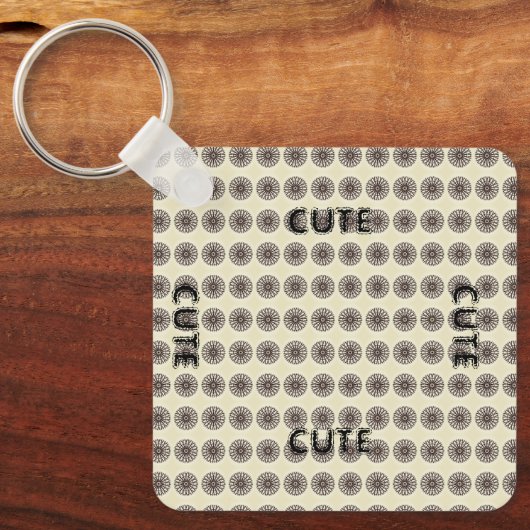 CUTE_ BLACK EN Light Yellow SLEUTELHANGER (Voorkant)