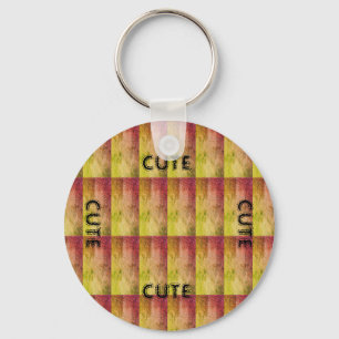 CUTE_ BLACK EN ORANJE GEEL SLEUTELHANGER