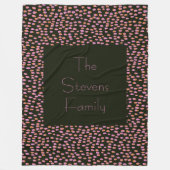 Cute Black en Pink Dot Pattern Persoonlijke naam Fleece Deken (Voorkant)