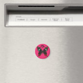 Cute Black en Red Butterfly Magnet (Insitu (Vaatwasser))