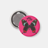 Cute Black en Red Butterfly Magnet (Voorkant / Achterkant)
